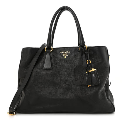 Prada Vitello Daino Tote Black 1 of 16
