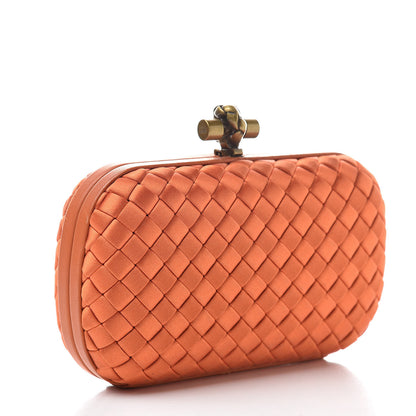 Bottega Veneta Satin Intreccio Knot Clutch Orange 3 of 11