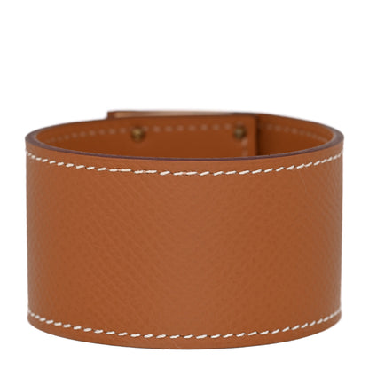 Hermes Epsom Kelly Dog Bracelet T3 Gold 3 of 8