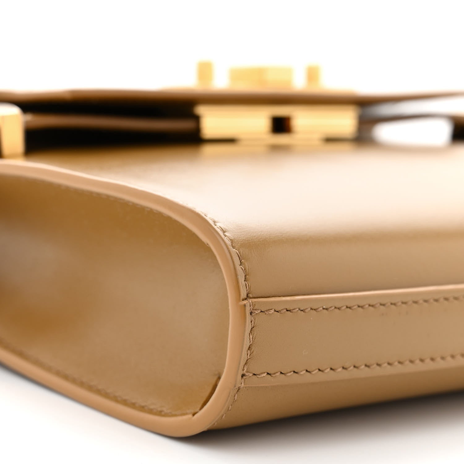 Saint Laurent Smooth Calfskin Mini Manhattan Shoulder Bag Baguette Cheddar 9 of 10