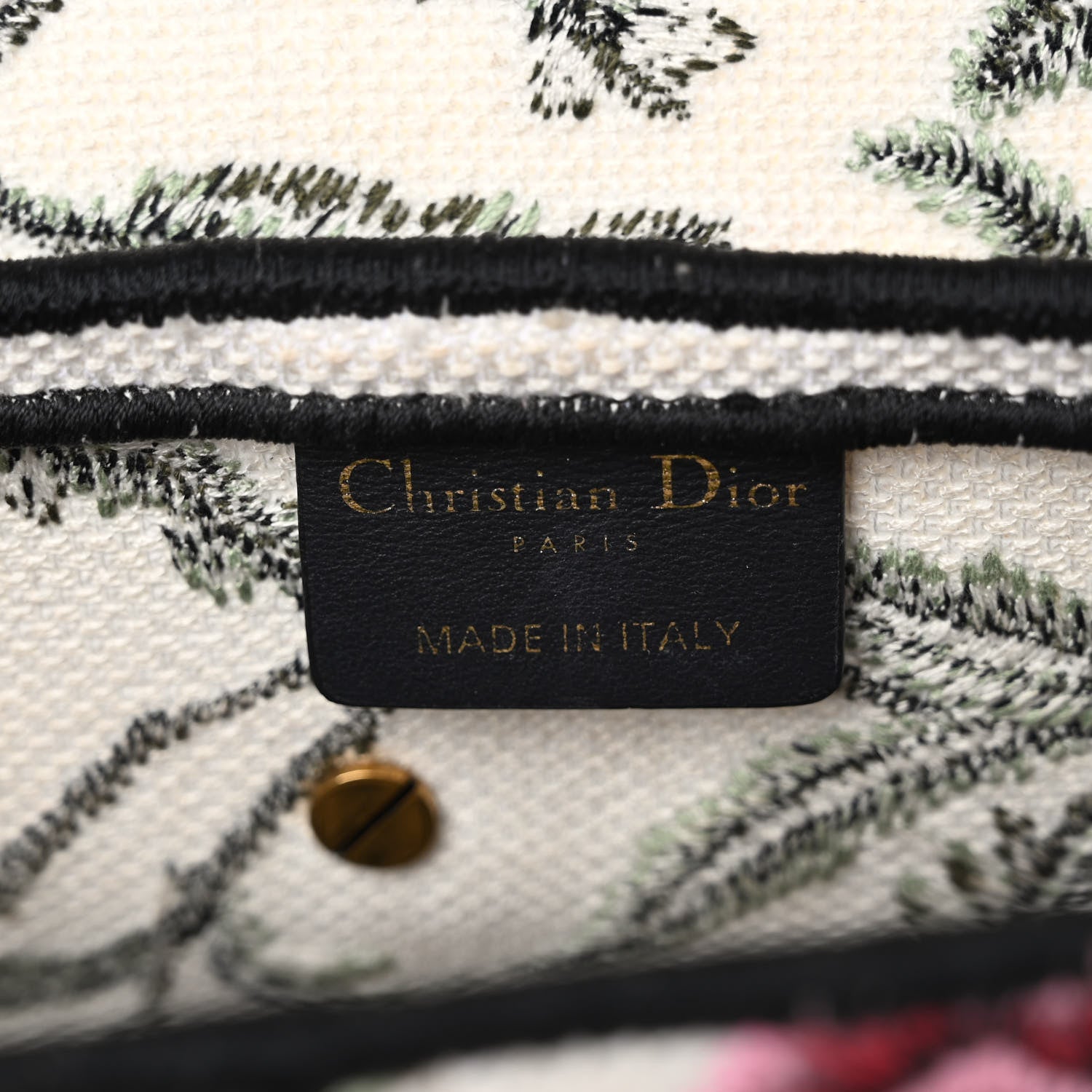 Christian Dior Canvas Embroidered Petites Fleurs Saddle Bag White Multicolor 6 of 10