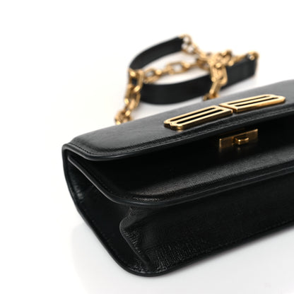 Balenciaga Calfskin Stripe Embossed Gossip Chain Bag XS Black 7 of 8