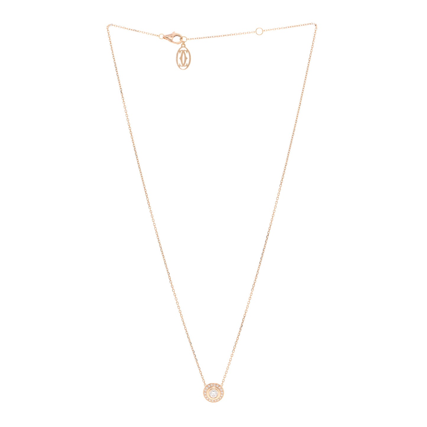 18K Pink Gold Diamond .25ct D'Amour Pave Necklace