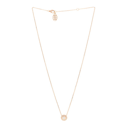 Cartier 18K Pink Gold Diamond .25ct D'Amour Pave Necklace 3 of 5