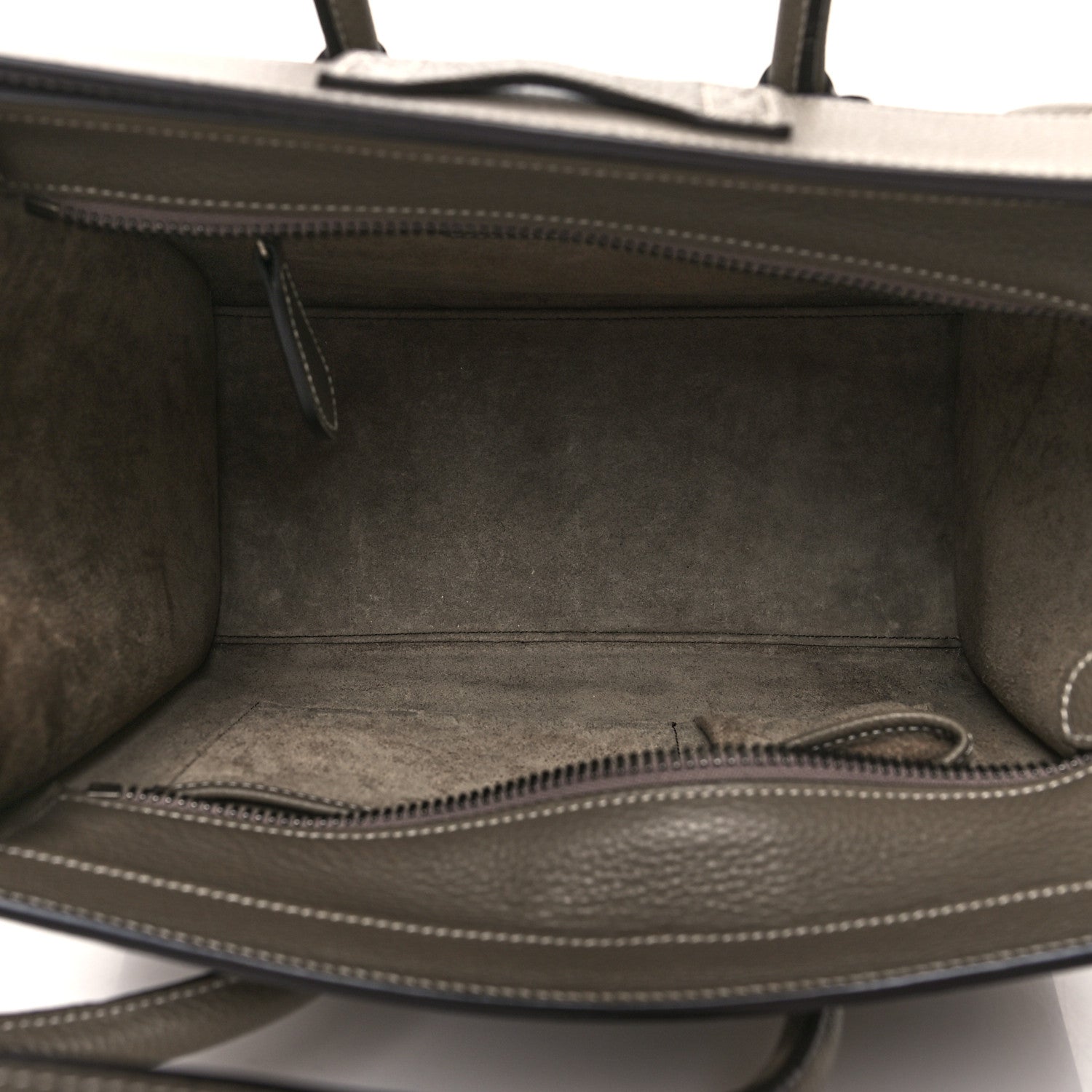 Celine Drummed Calfskin Micro Luggage Souris 5 of 11