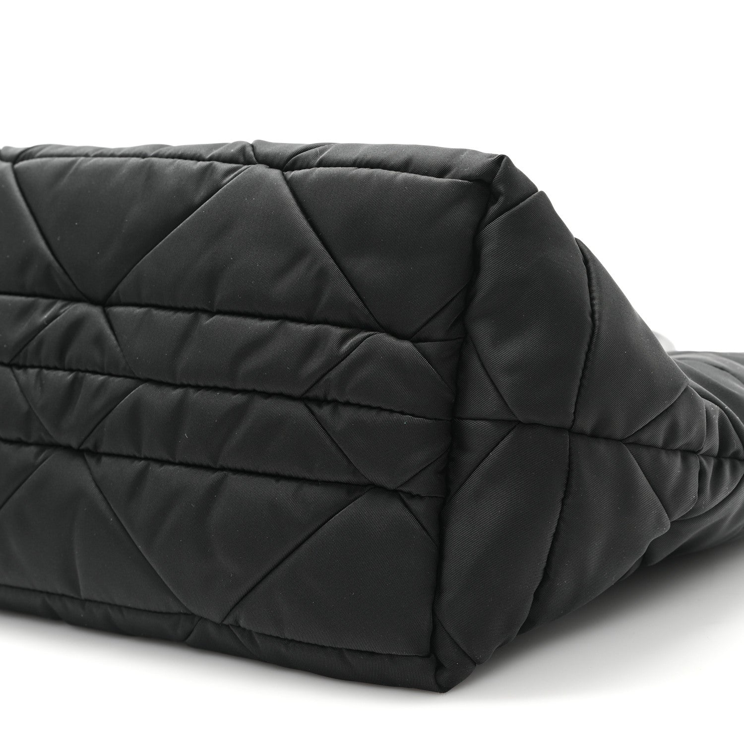 Prada Re-Nylon Nappa Triangle Quilted Padded Small Double Handled Zip Tote Black 9 of 9