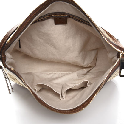 Gucci Monogram Textured Calfskin Large Bree Hobo Beige Ebony Nocciola 5 of 7