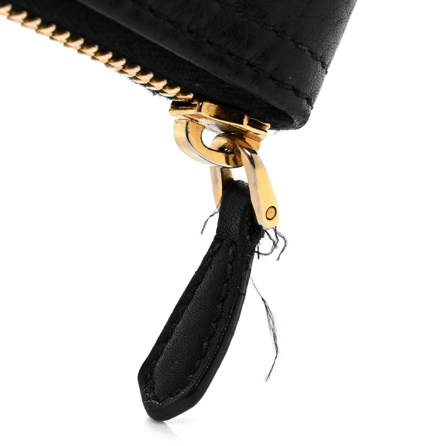 Vitello Daino Zip Around Wallet Black