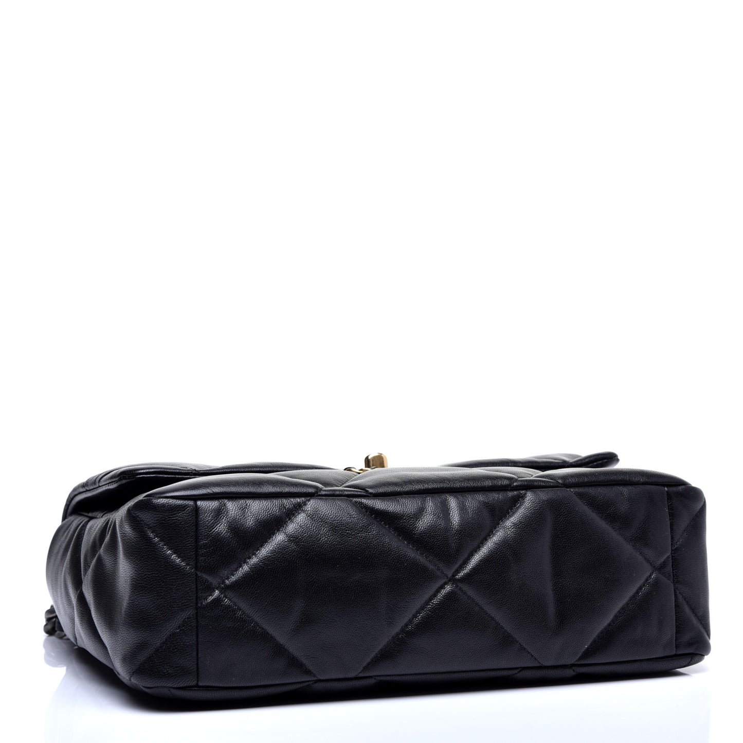 Goatskin Quilted Large 19 Flap Black