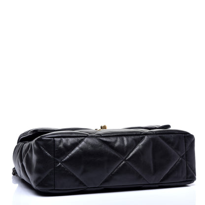 Chanel Goatskin Quilted Large 19 Flap Black 4 of 11