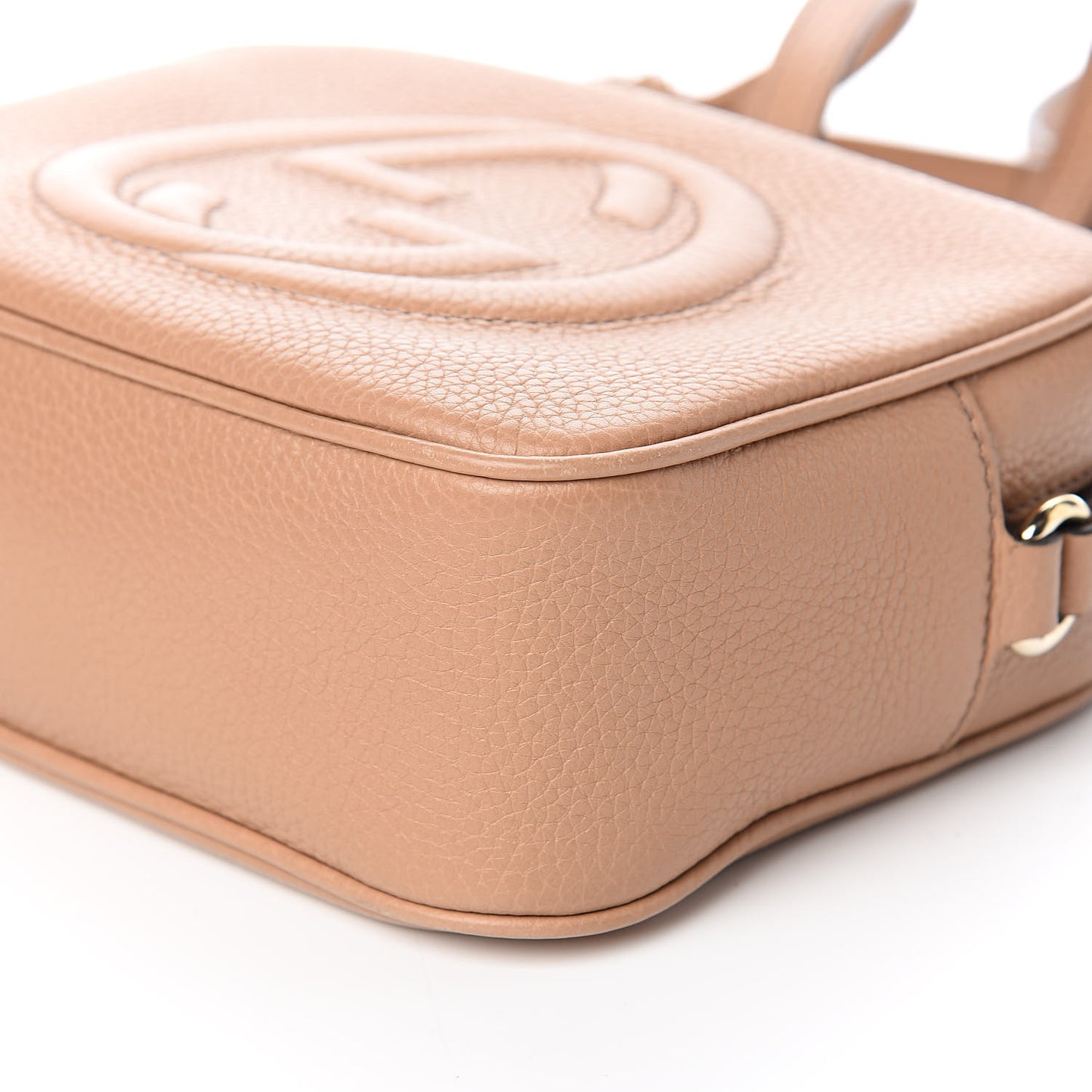 Pebbled Calfskin Small Soho Disco Bag Rose Beige