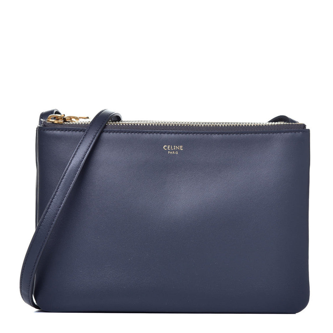 Celine Lambskin Small Trio Crossbody Bag Medium Grey 1 of 10