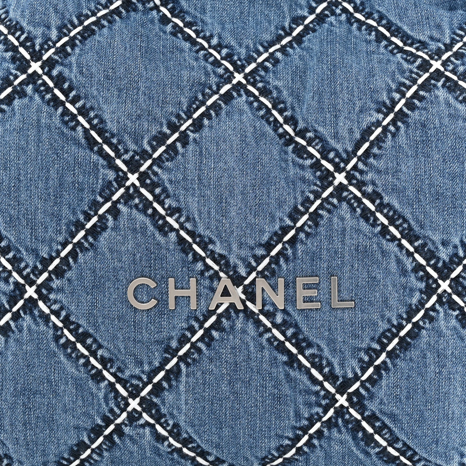 Chanel Stitched Denim Quilted Chanel 22 Blue 9 of 11