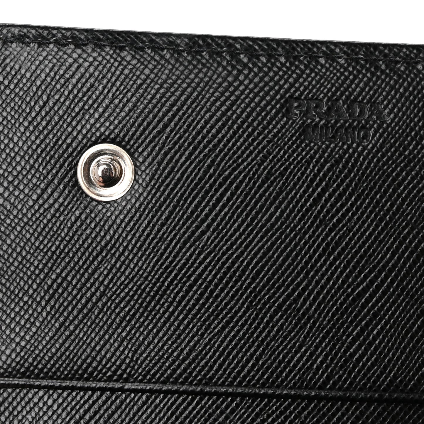 Tessuto Nylon Triangle Continental Flap Wallet Black