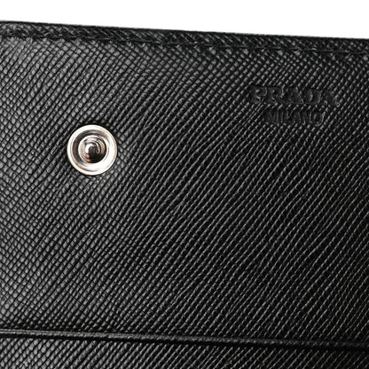 Prada Tessuto Nylon Triangle Continental Flap Wallet Black 6 of 11