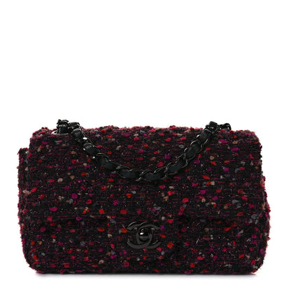 Chanel Tweed Quilted Mini Rectangular Flap Pink Multicolor 1 of 8