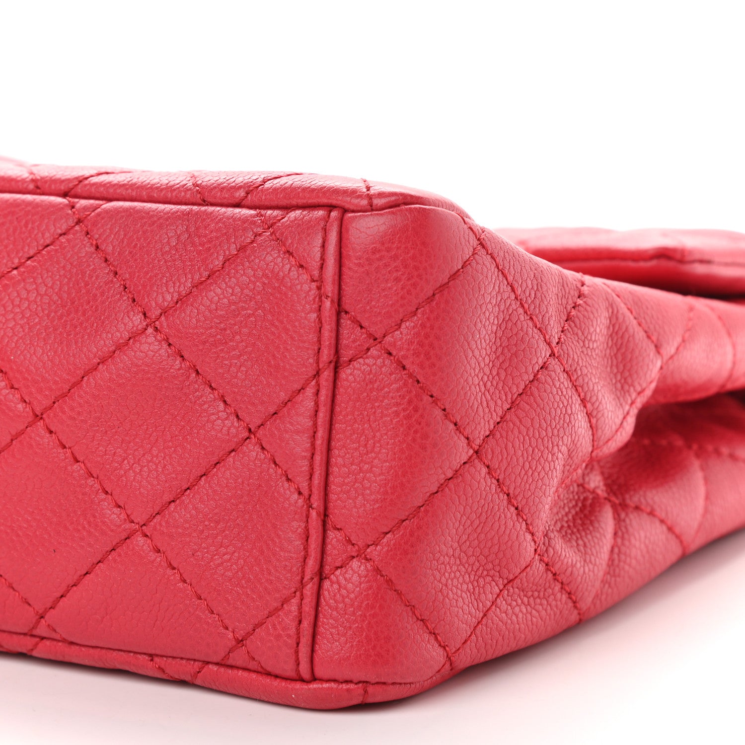 Chanel Washed Caviar Quilted Maxi Single Flap Fuchsia 9 of 10
