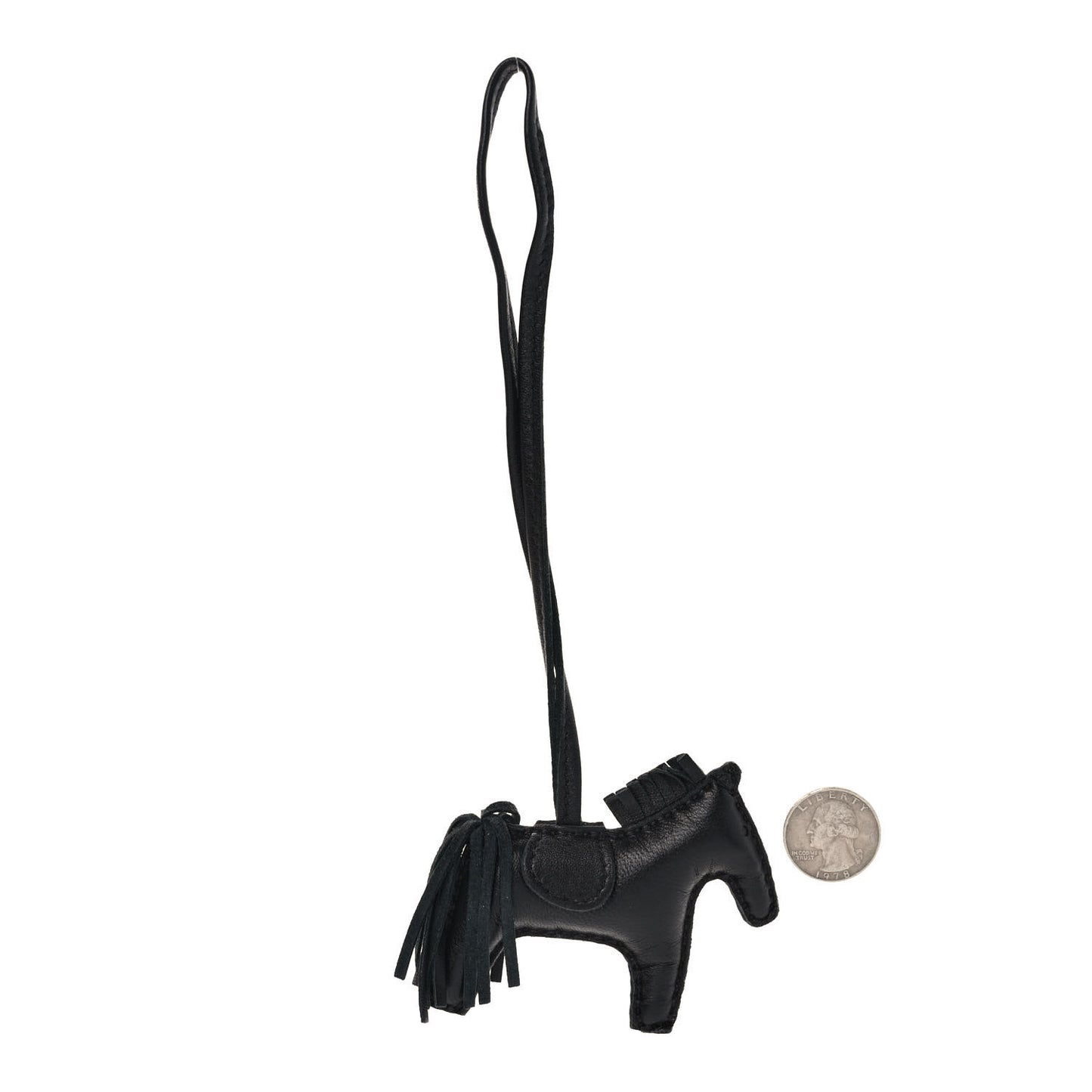 Milo Lambskin Grigri Rodeo Horse Bag Charm PM So Black