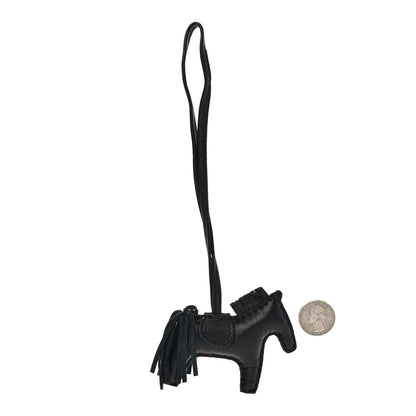 Hermes Milo Lambskin Grigri Rodeo Horse Bag Charm PM So Black 2 of 3