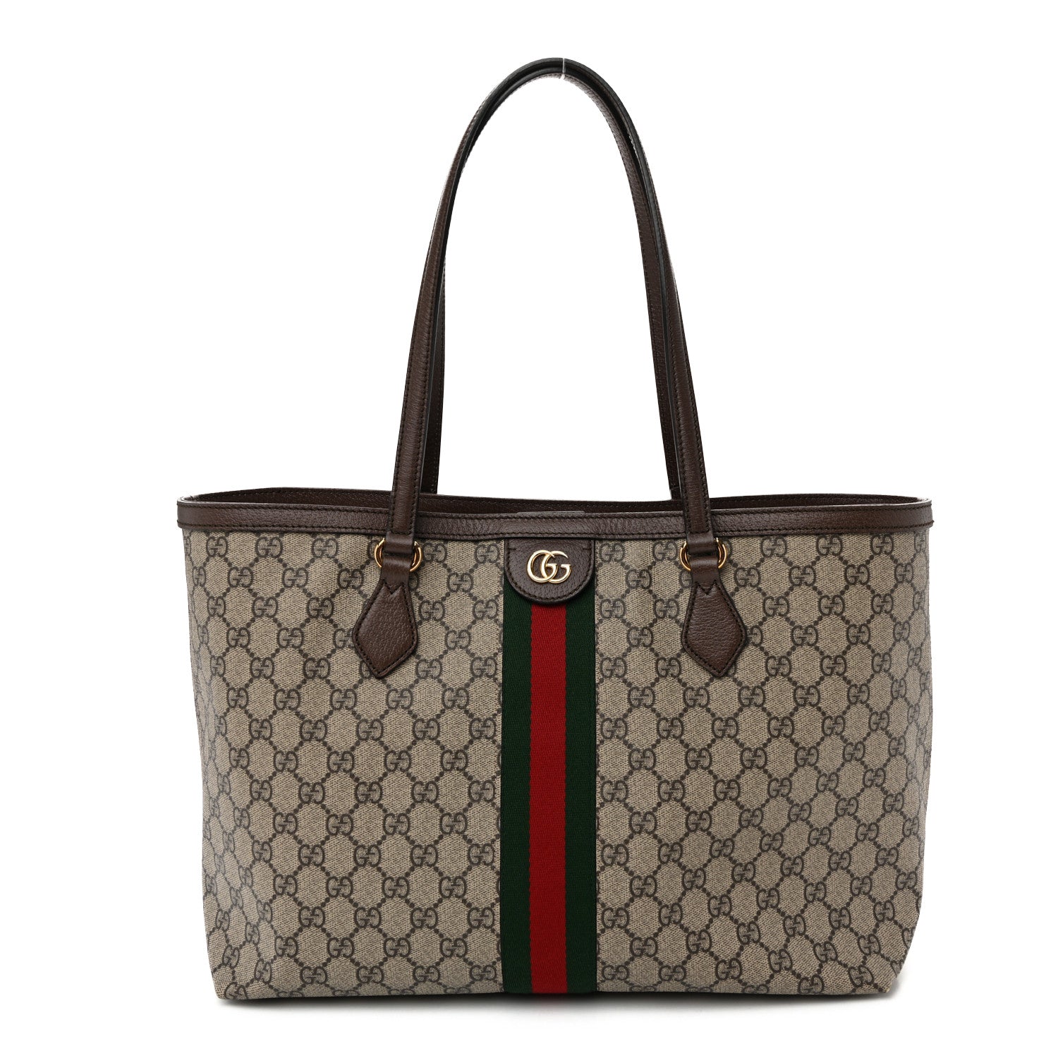 Gucci GG Supreme Monogram Medium Ophidia Shopping Tote Brown 1 of 10