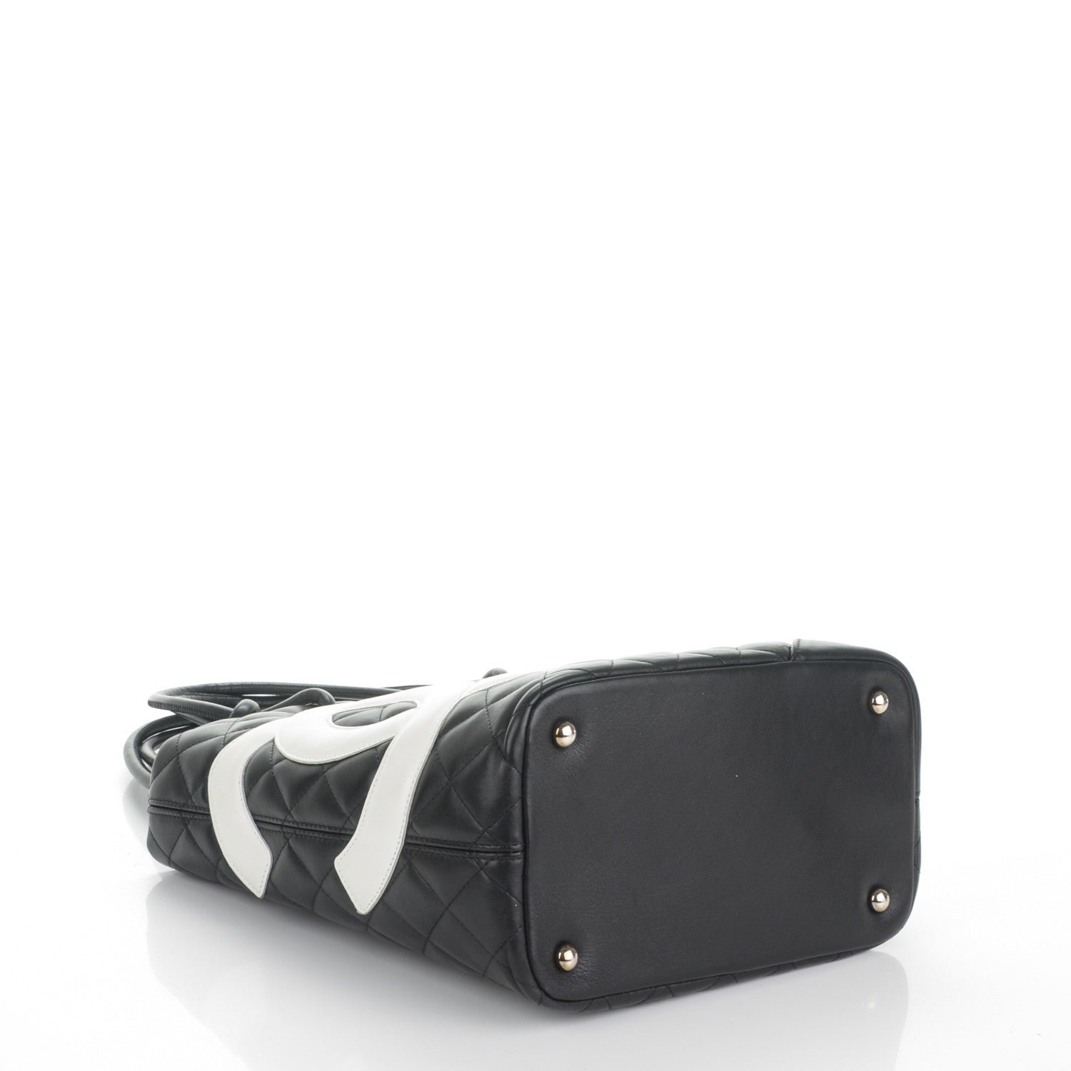 Chanel Calfskin Quilted Medium Cambon Tote Black White 4 of 7