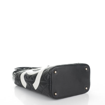 Chanel Calfskin Quilted Medium Cambon Tote Black White 4 of 7