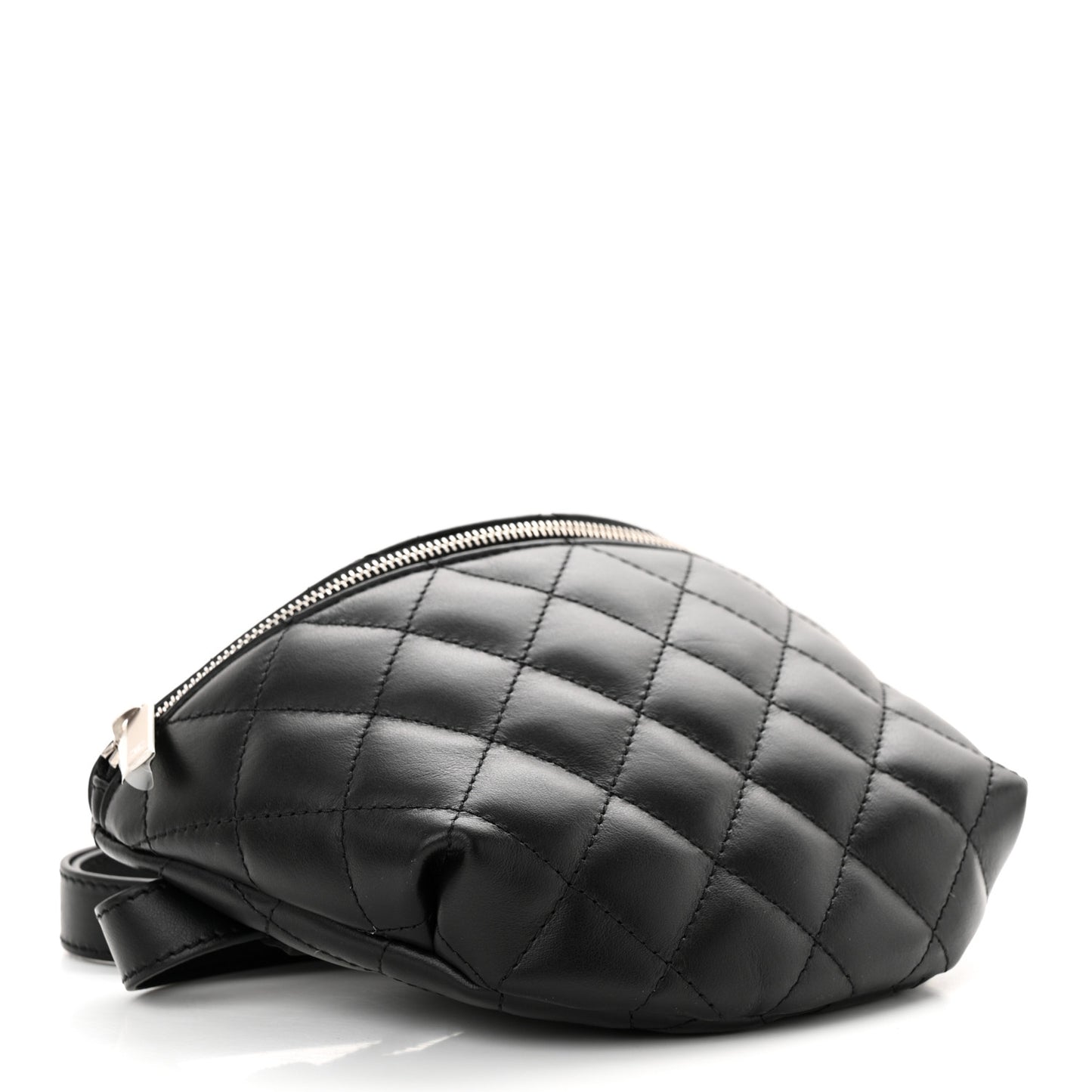 Calfskin Quilted Waist Belt Bag Black