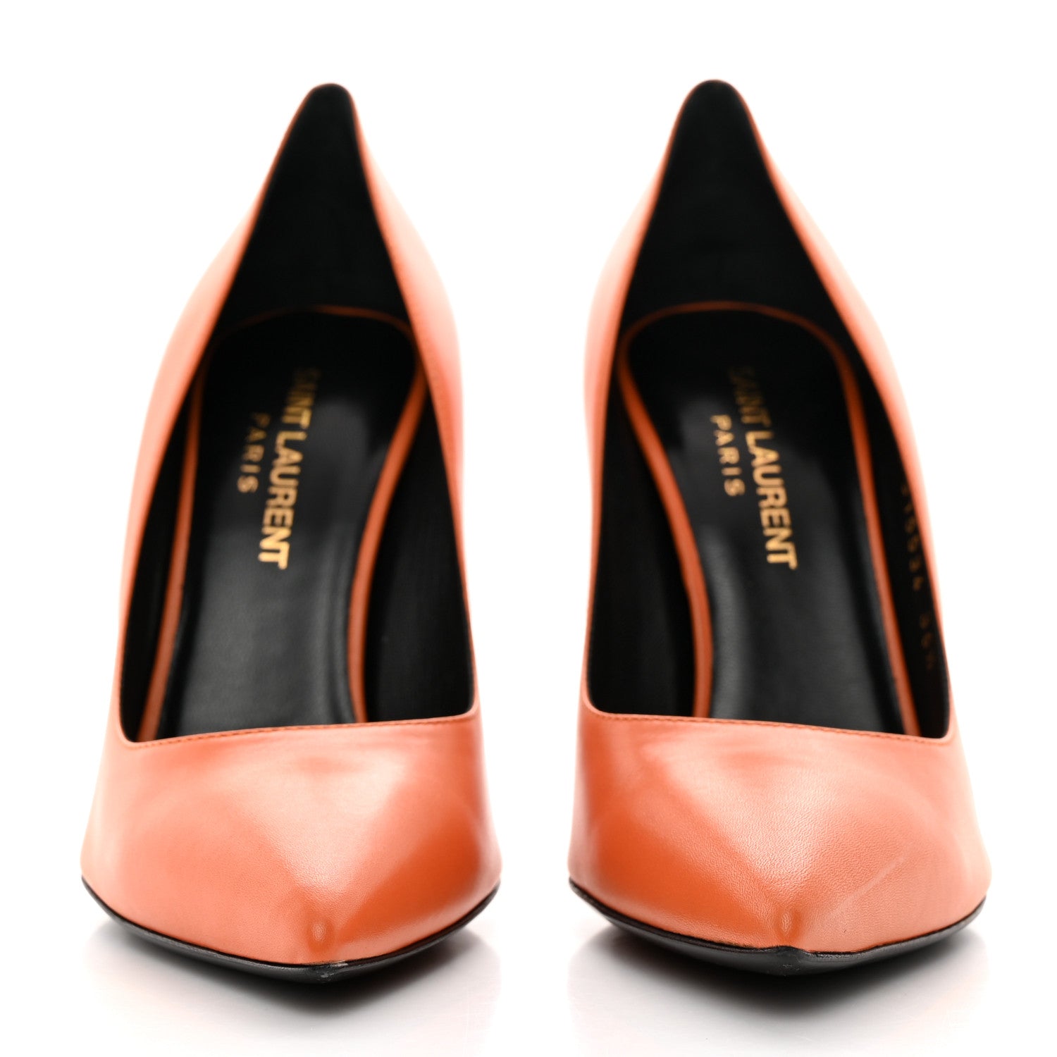 Saint Laurent Calfskin Paris 105 Classic Pumps 36.5 Mandarine 2 of 10