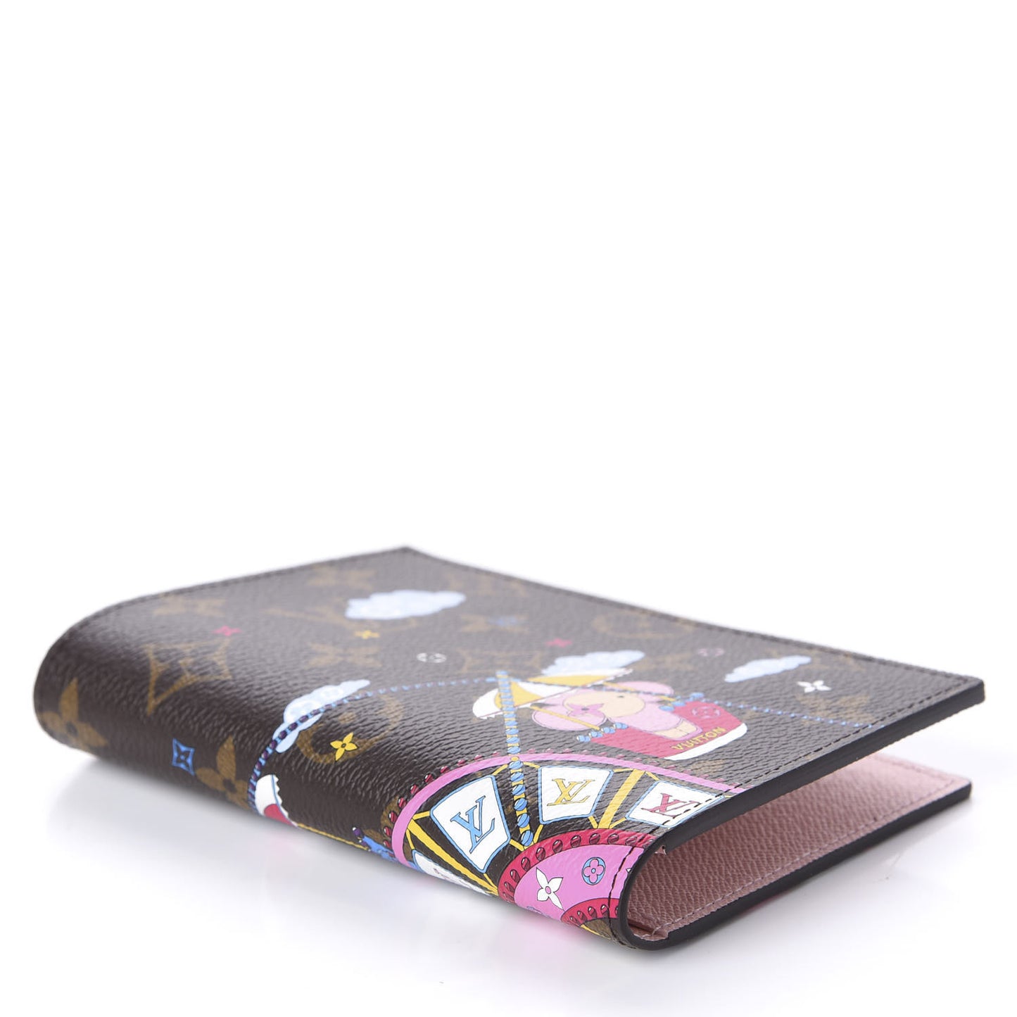 Monogram 2020 Christmas Animation Big Wheel Passport Cover Rose Ballerine