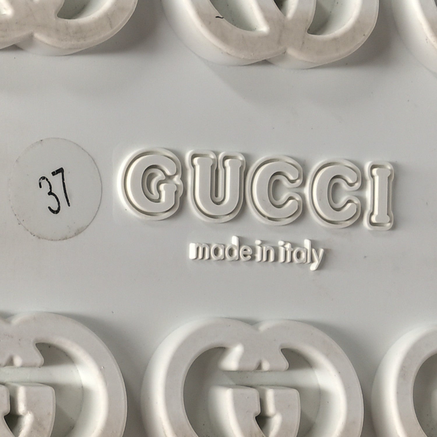 Gucci Soft Rubber Womens Interlocking G Platform 42mm Slide Sandals 37 Off White 7 of 10