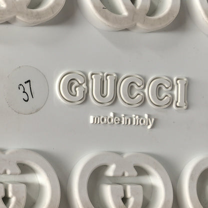 Gucci Soft Rubber Womens Interlocking G Platform 42mm Slide Sandals 37 Off White 7 of 10
