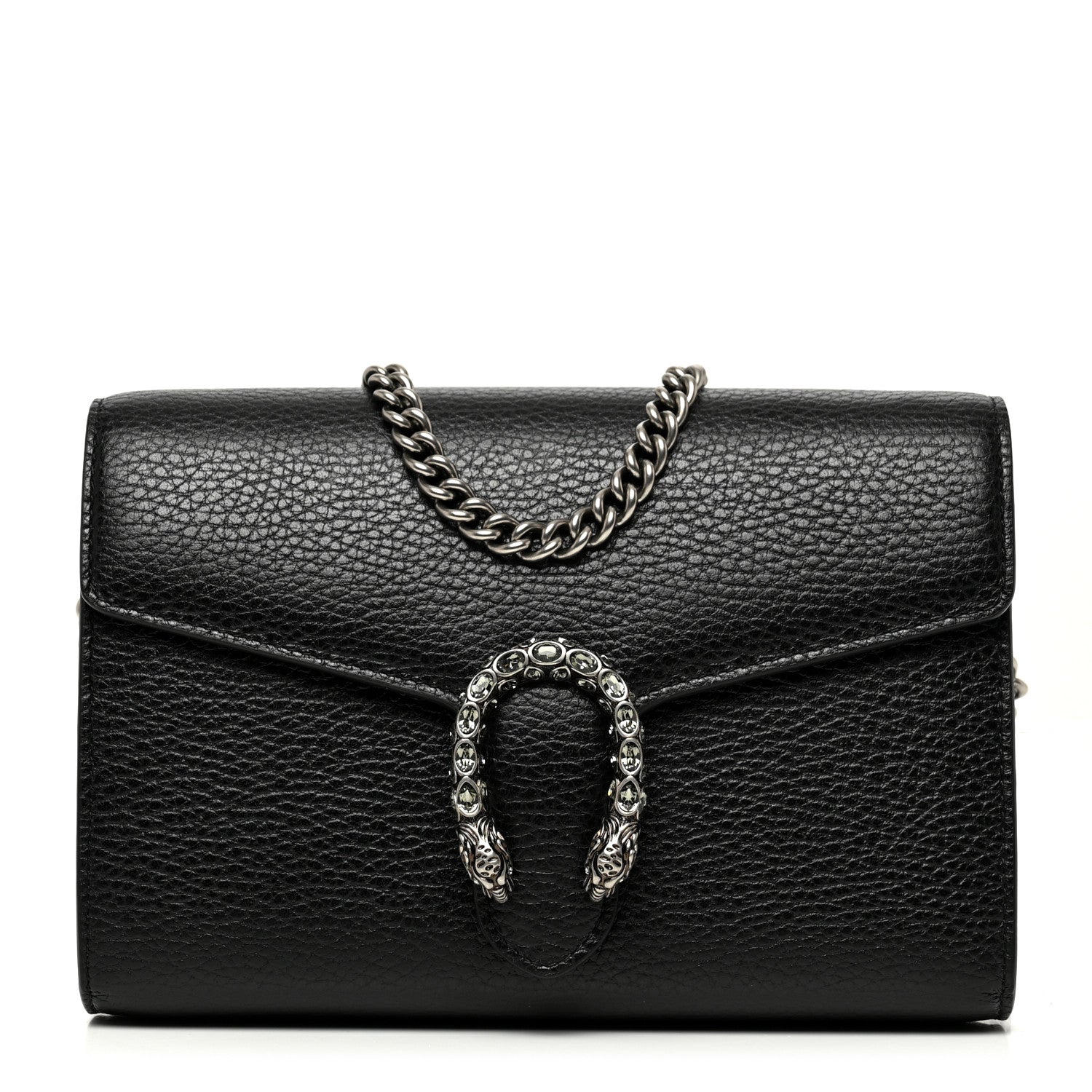 Gucci Calfskin Mini Dionysus Chain Wallet Black 1 of 9