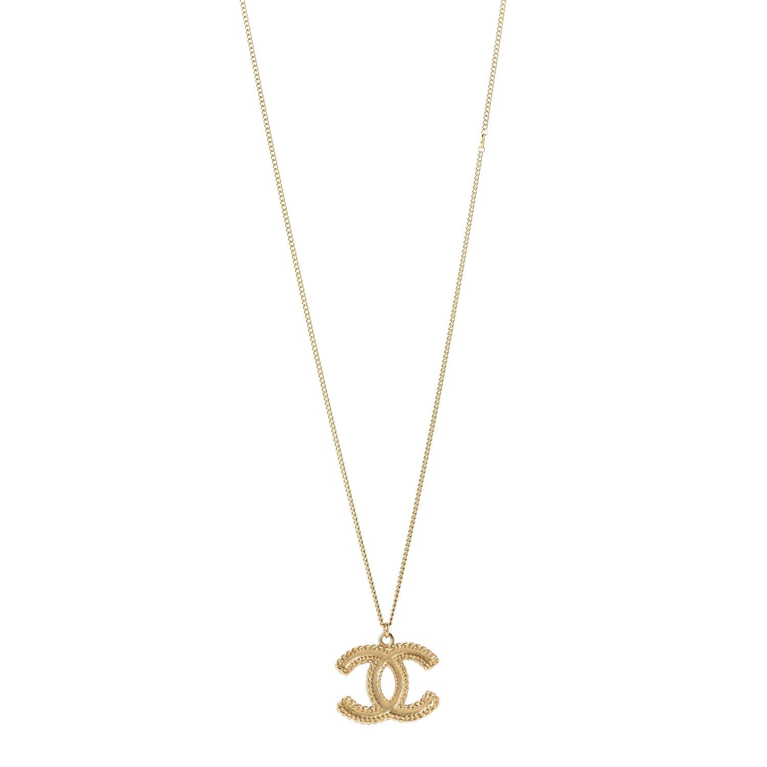 Chanel CC Necklace Matte Gold 1 of 5