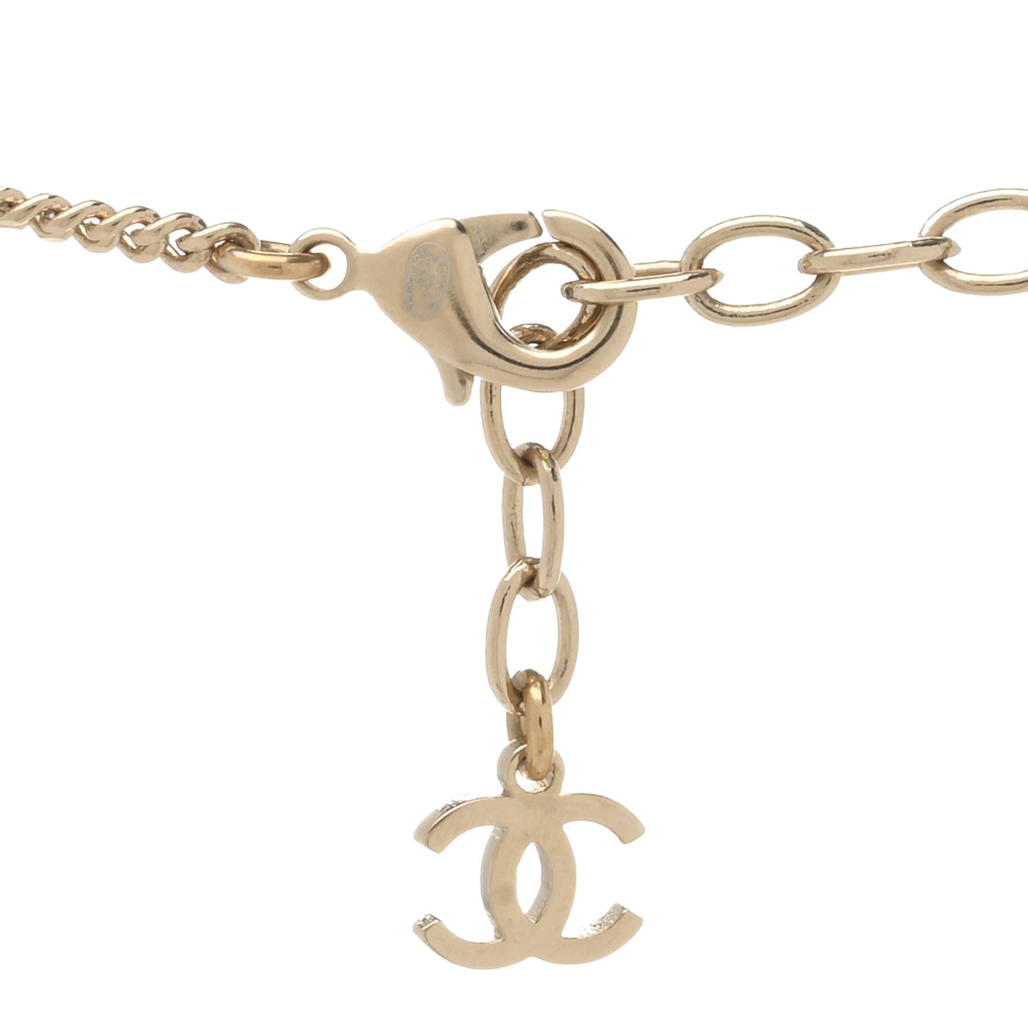 Pearl Crystal CC Long Layered Necklace Gold