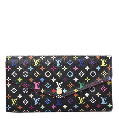 Louis Vuitton Monogram Multicolor Sarah Wallet NM Black Grenade 1 of 7