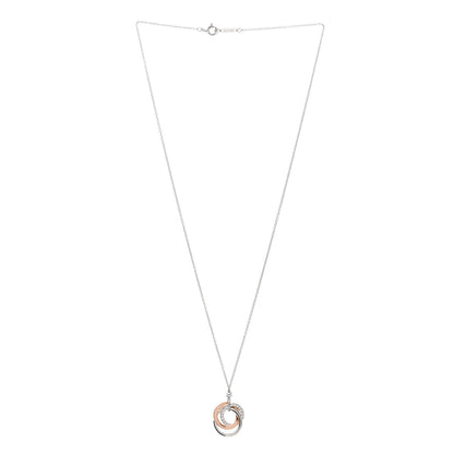 Tiffany 18K White Rose Gold Diamond 1837 Triple Interlocking Circles Pendant Necklace 3 of 4
