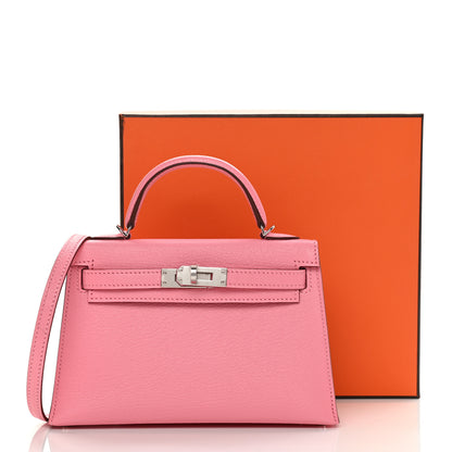 Hermes Chevre Mysore Verso Mini Kelly Sellier 20 Rose Confetti Sanguine 12 of 12