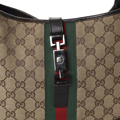 Gucci Monogram Web Jackie O Hobo Dark Brown 13 of 14