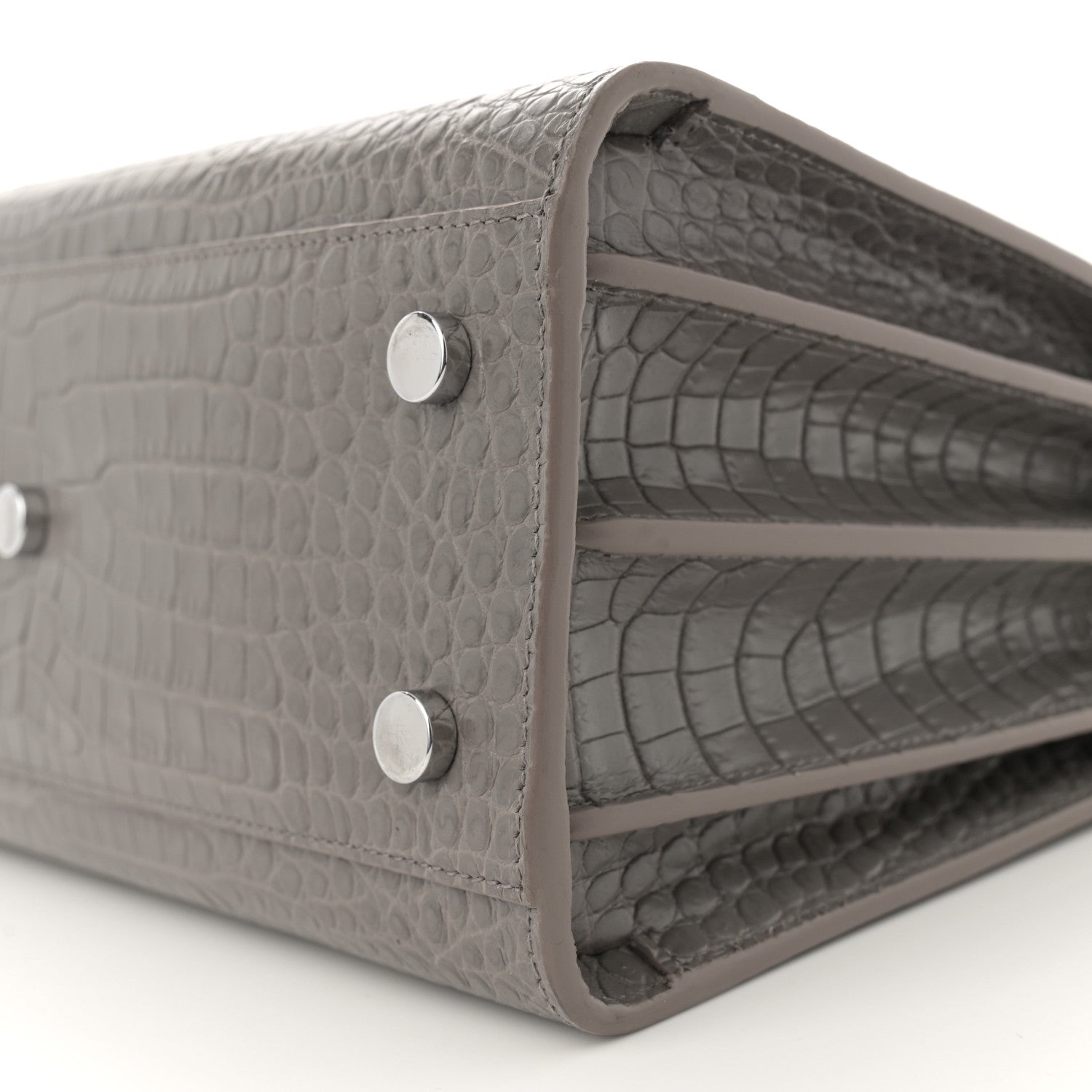 Saint Laurent Calfskin Crocodile Embossed Baby Sac De Jour Fog 10 of 13
