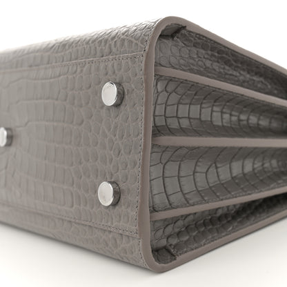 Saint Laurent Calfskin Crocodile Embossed Baby Sac De Jour Fog 10 of 13
