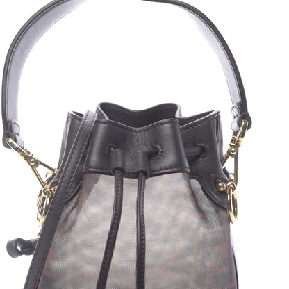 Fendi Mesh Vitello Grace F is Fendi FF 1974 Mini Mon Tresor Bucket Bag Marrone Black Ebano 11 of 11