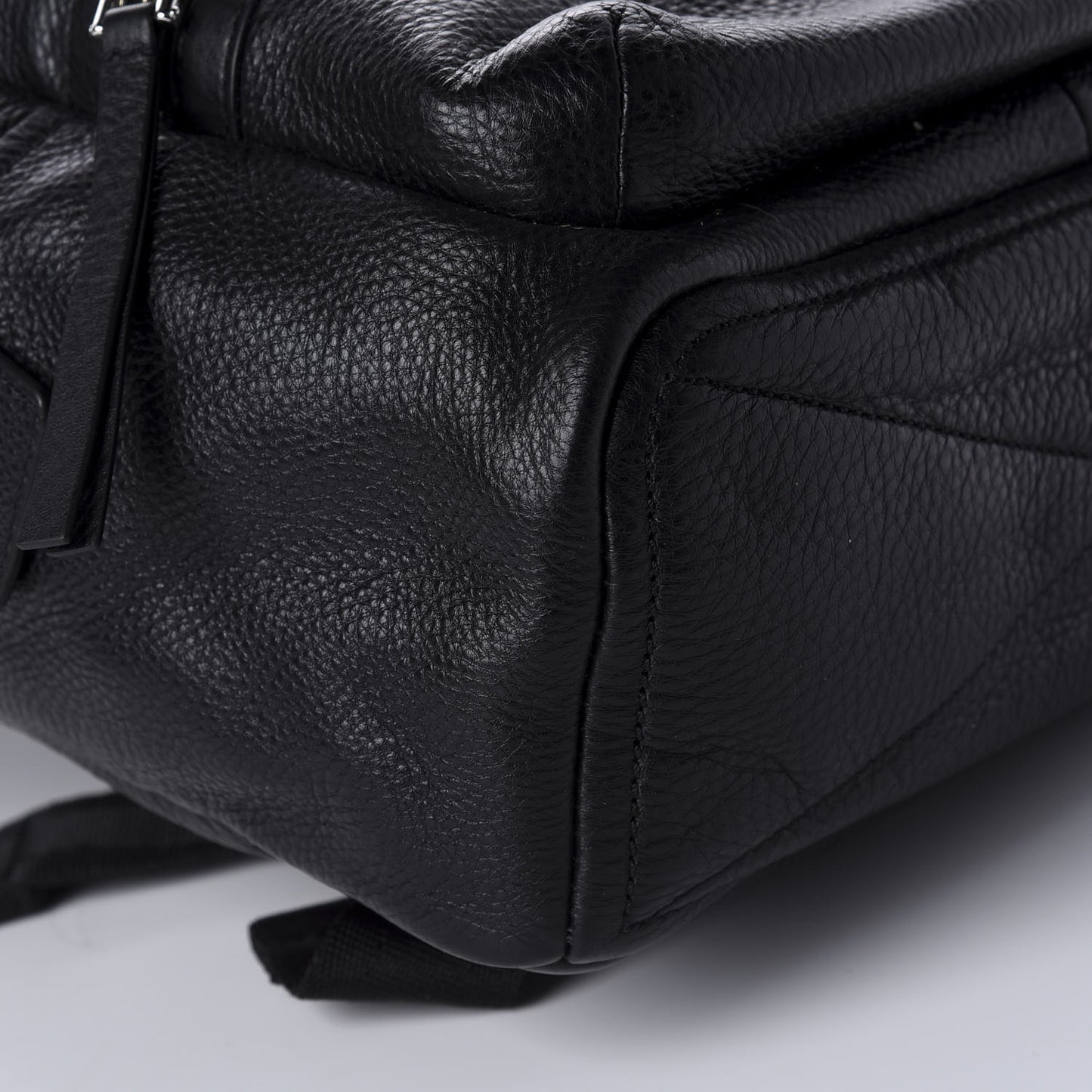 Pebbled Calfskin Biker Backpack Black