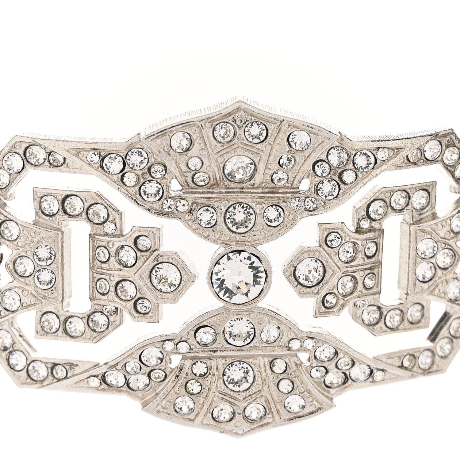 Chanel Metal Crystal CC Chain Choker Necklace Ruthenium 4 of 8