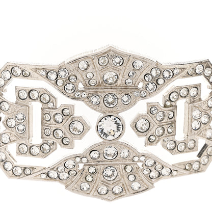 Chanel Metal Crystal CC Chain Choker Necklace Ruthenium 4 of 8