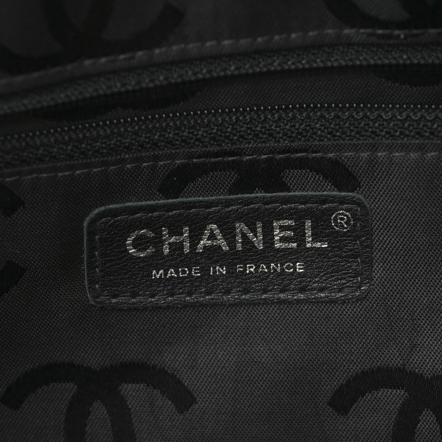 Calfskin Quilted Large Cambon Tote Beige Black