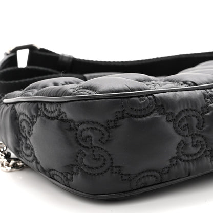 Gucci Nylon Calfskin Enamel GG Matelasse Chain Handbag Black 9 of 12