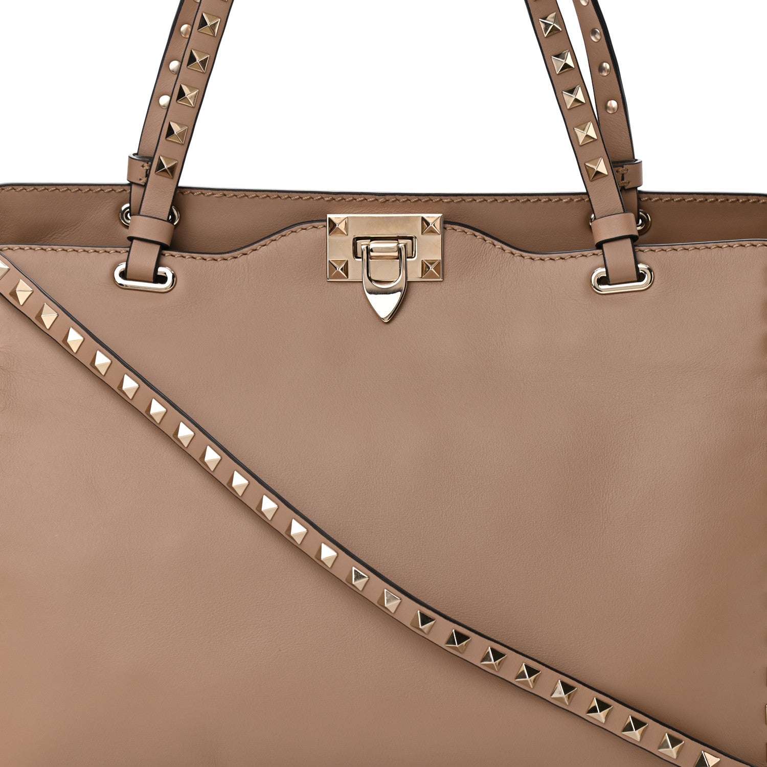 Valentino Garavani Vitello Medium Rockstud Tote Alpaca 8 of 10