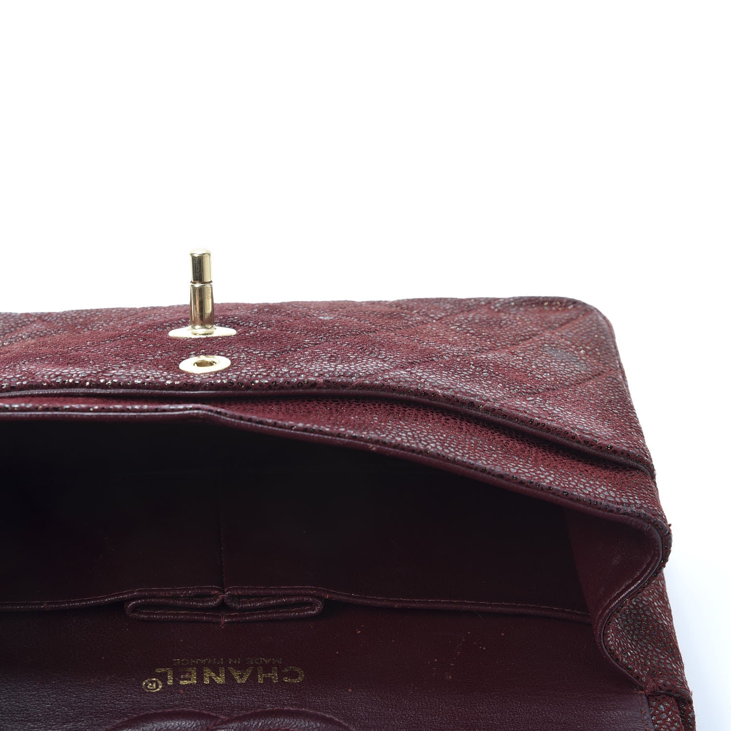 Chanel Iridescent Caviar Quilted Medium Double Flap Burgundy 4 of 9