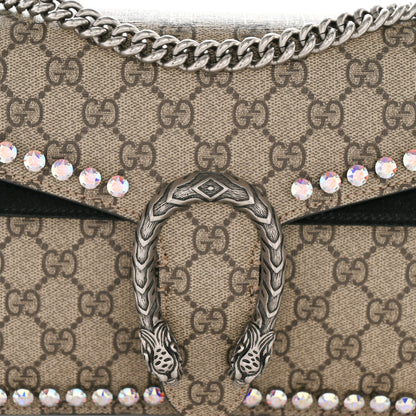 Gucci GG Supreme Monogram Crystal Small Dionysus Shoulder Bag Black 9 of 11