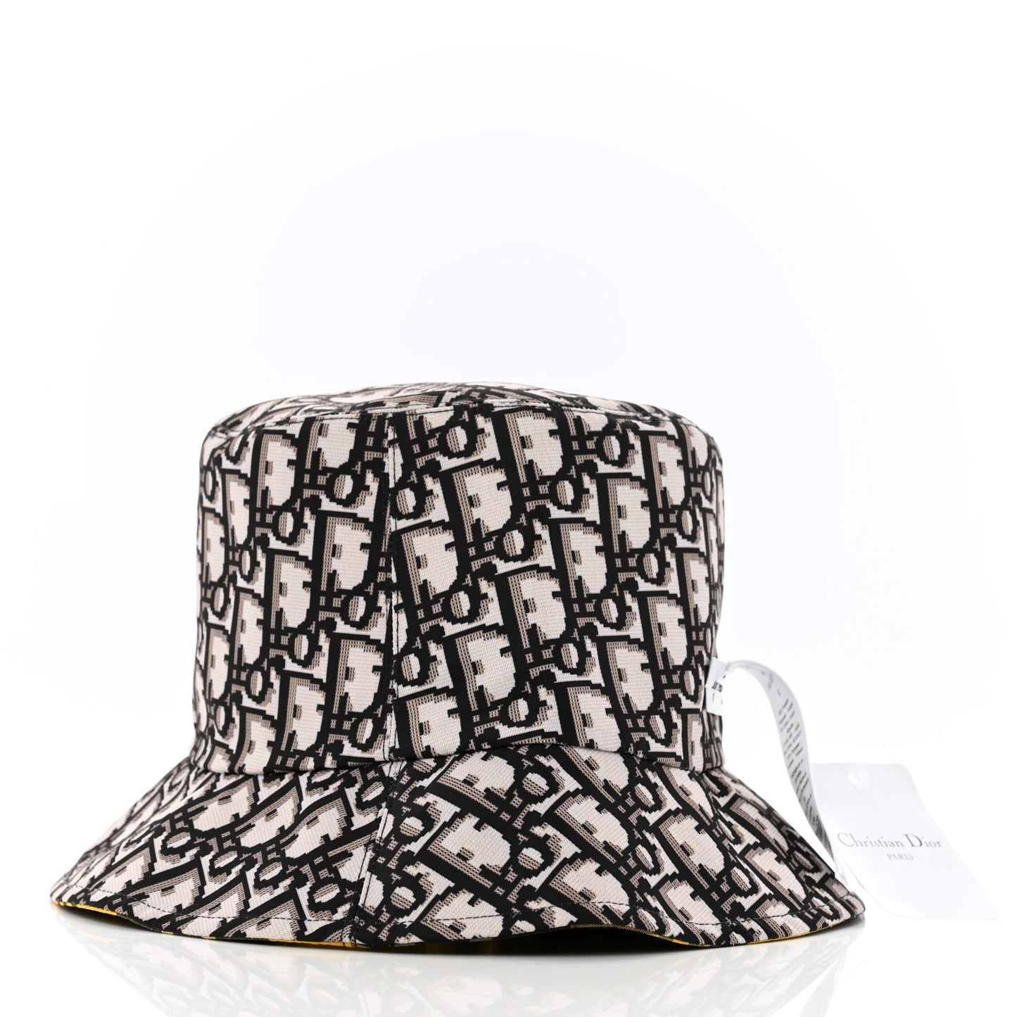 Oblique Check'N'Dior Reversible Teddy-D Brim Bucket Hat 57 Blue Yellow
